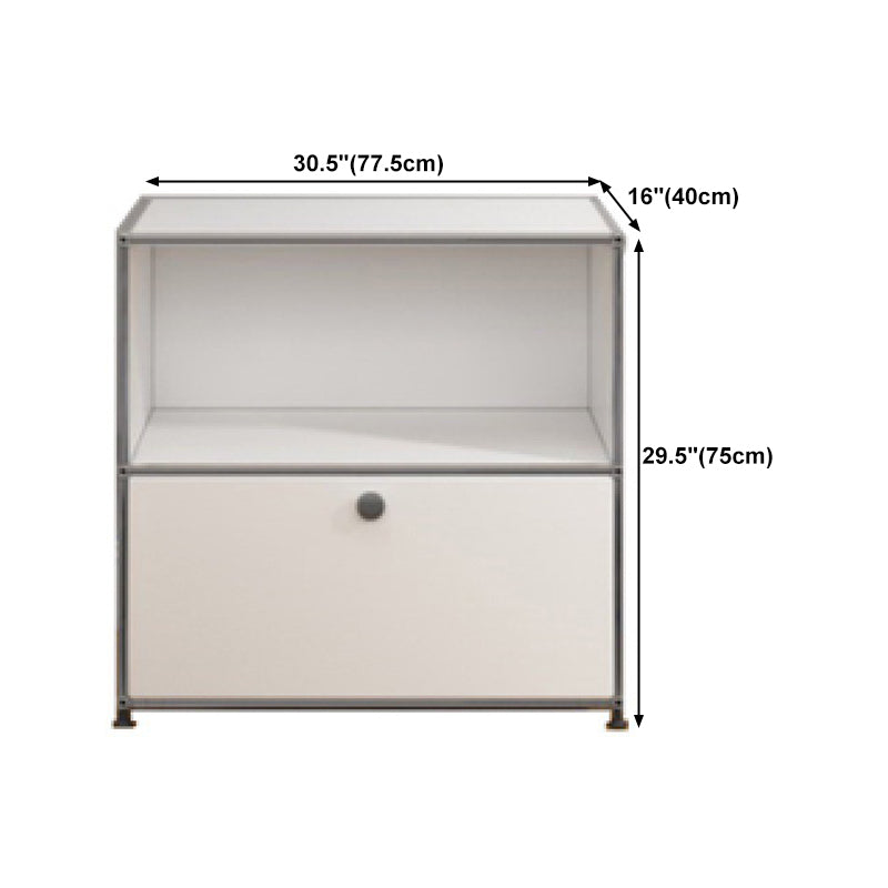 Contemporary White Sideboard Metal Dining Sideboard Table for Living Room