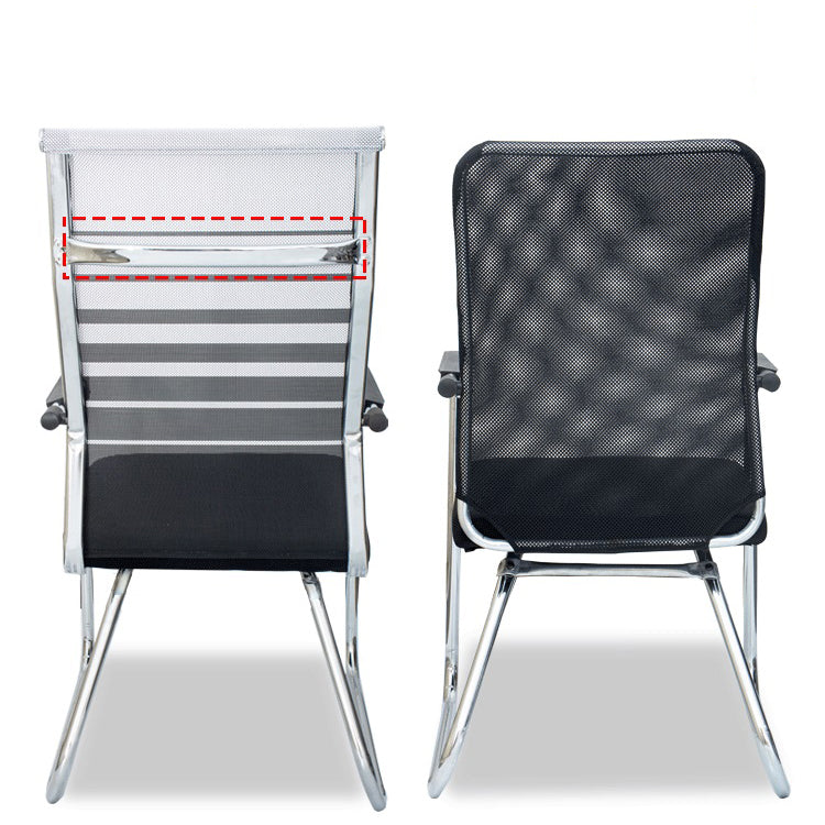Contemporary Fixed Arms Desk Chair Ergonomic Mid-Back Desk Chair
