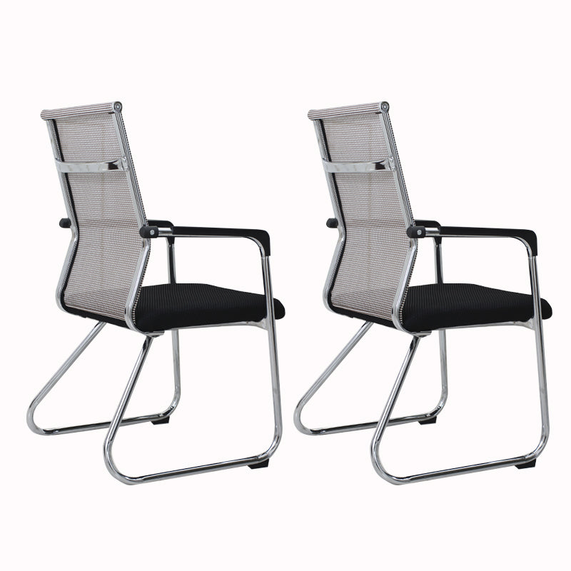 Contemporary Fixed Arms Desk Chair Ergonomic Mid-Back Desk Chair