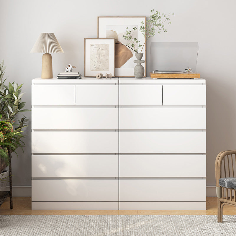Modern Style White Storage Chest Vertical Wooden Chest with 3 / 4 / 5 / 6 Drawers