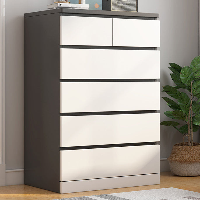 Modern Style White Storage Chest Vertical Wooden Chest with 3 / 4 / 5 / 6 Drawers