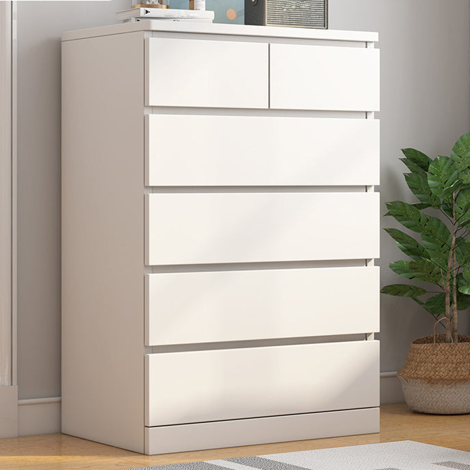 Modern Style White Storage Chest Vertical Wooden Chest with 3 / 4 / 5 / 6 Drawers