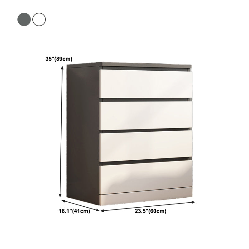 Modern Style White Storage Chest Vertical Wooden Chest with 3 / 4 / 5 / 6 Drawers