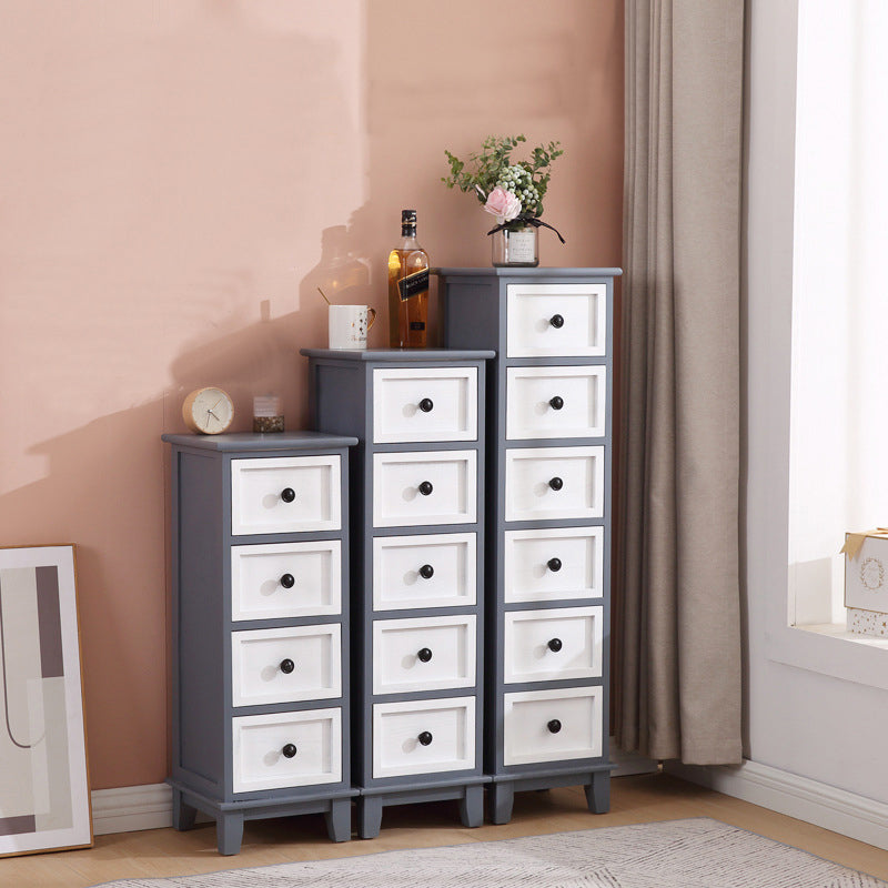 Retro Style Storage Chest Wooden Vertical Lingerie Chest for Bedroom