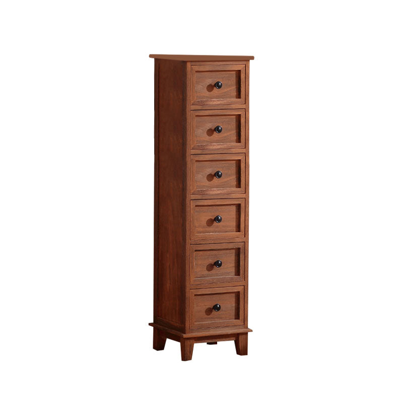 Retro Style Storage Chest Wooden Vertical Lingerie Chest for Bedroom
