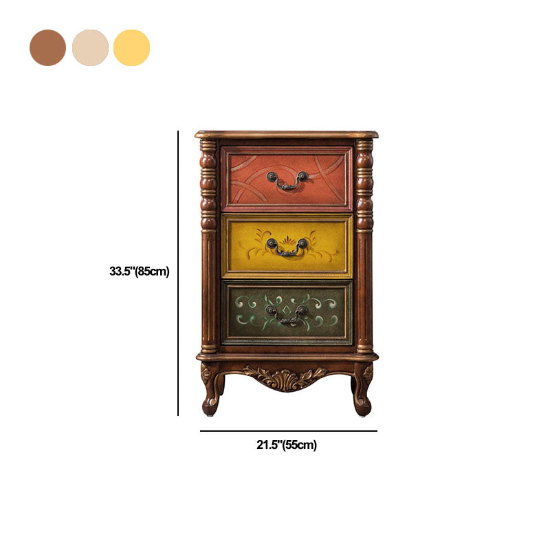 Traditional Style Storage Chest Vertical Lingerie Chest with 3 / 4 Drawers