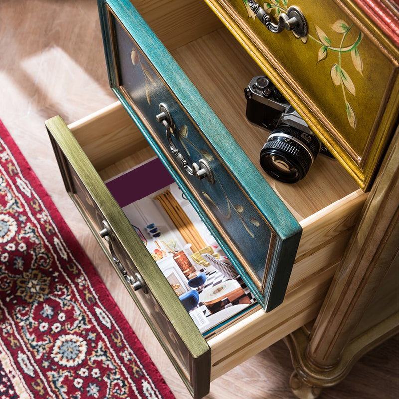 Traditional Style Storage Chest Solid Wood Vertical Lingerie Chest with 3 / 4 Drawers