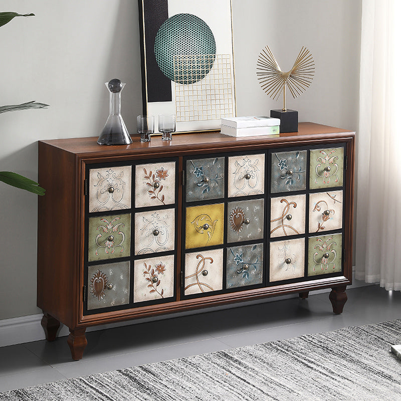 Traditional Style Brown Chest Solid Wood Storage Chest Dresser with Multi Drawers