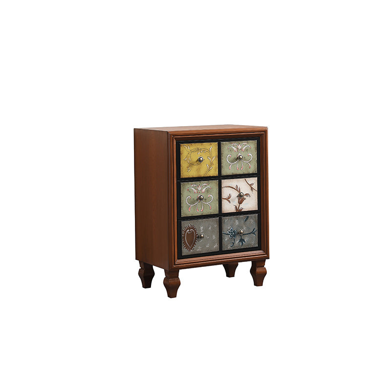 Traditional Style Brown Chest Solid Wood Storage Chest Dresser with Multi Drawers