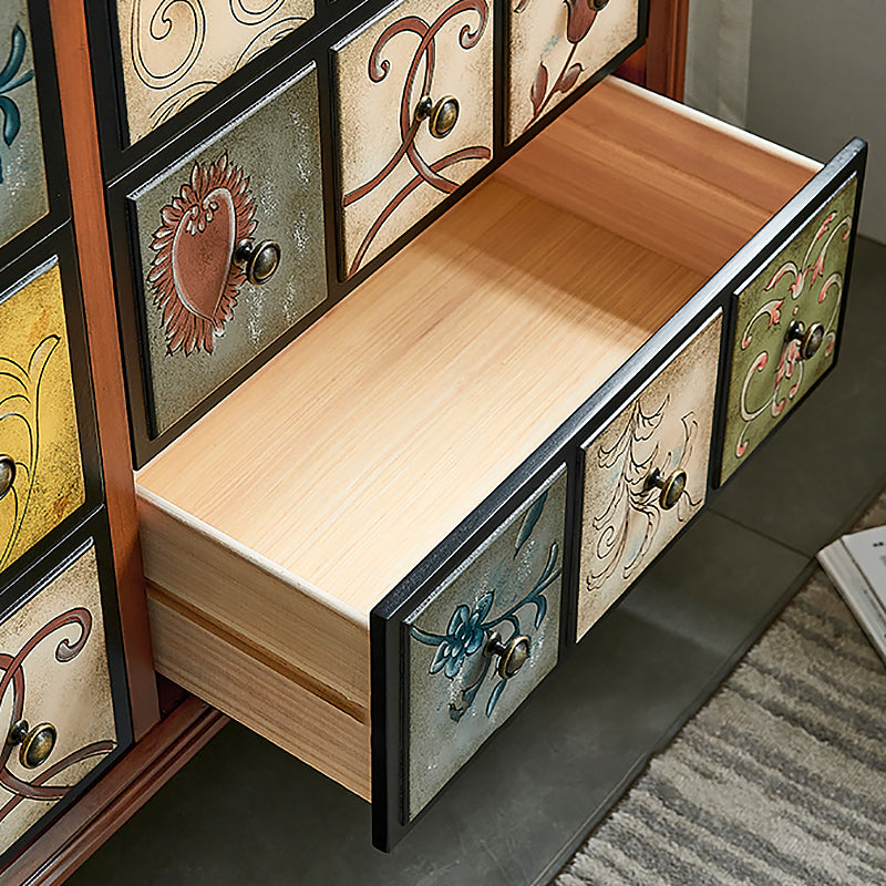 Traditional Style Brown Chest Solid Wood Storage Chest Dresser with Multi Drawers