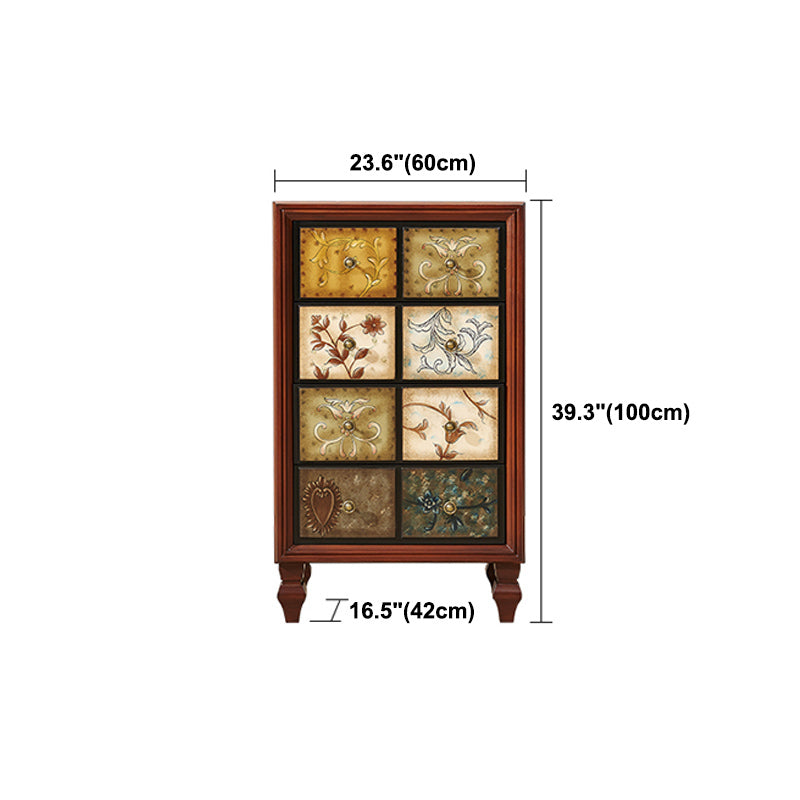 Traditional Style Brown Chest Solid Wood Storage Chest Dresser with Multi Drawers