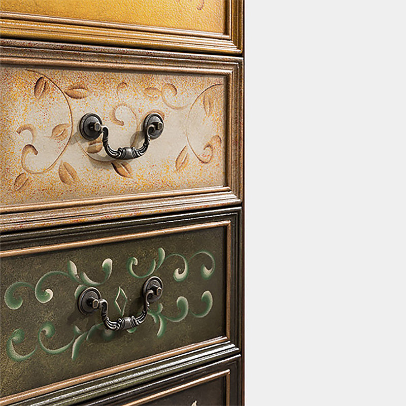 Traditional Style Brown Chest Solid Wood Vertical Lingerie Chest with 3 / 4 Drawers