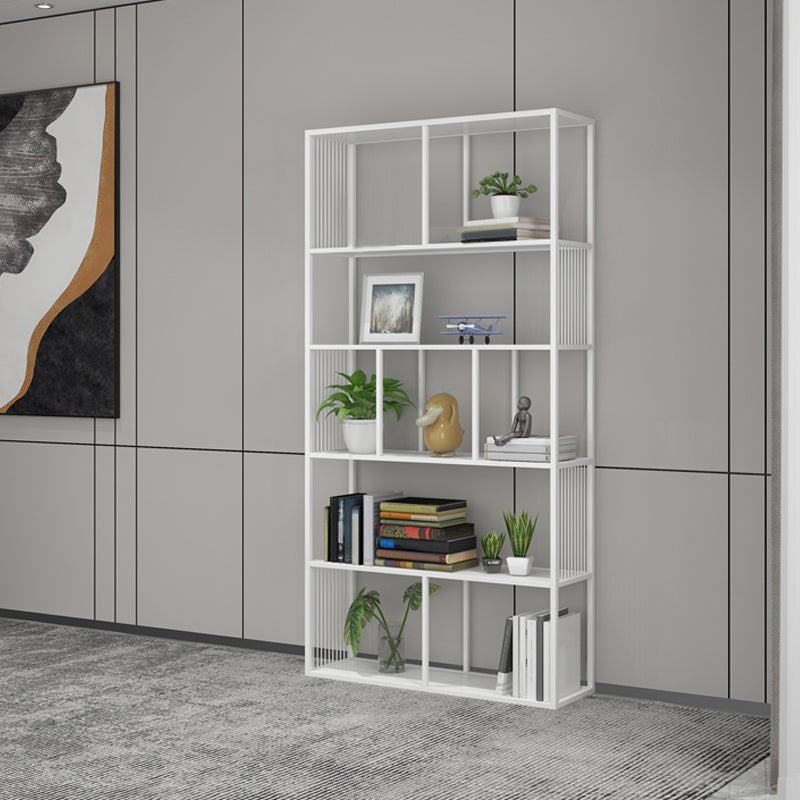 Scandinavian Rectangle Bookshelf Office Metal Etagere Bookcase