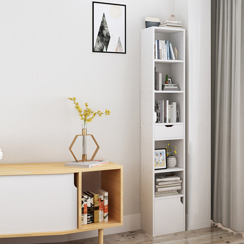 Contemporary Wood Bookcase, Geometric Bookshelf for Living Room