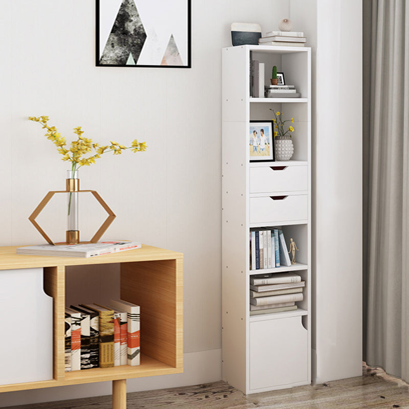 Contemporary Wood Bookcase, Geometric Bookshelf for Living Room