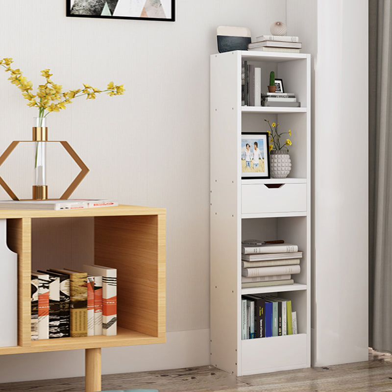 Contemporary Wood Bookcase, Geometric Bookshelf for Living Room