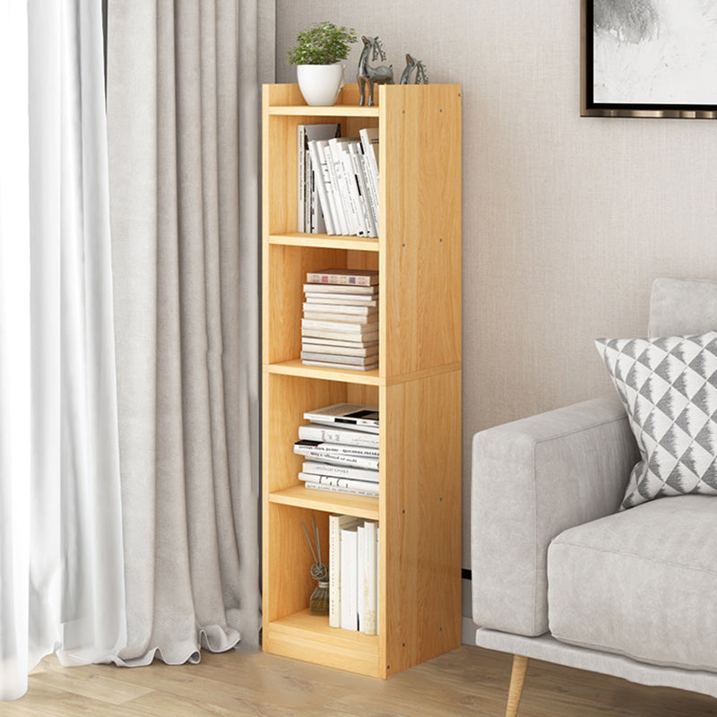 Contemporary Wood Bookcase, Geometric Bookshelf for Living Room
