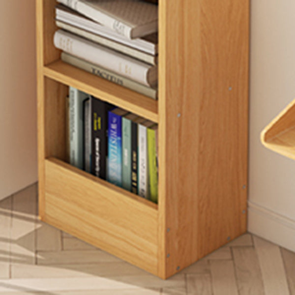 Contemporary Wood Bookcase, Geometric Bookshelf for Living Room