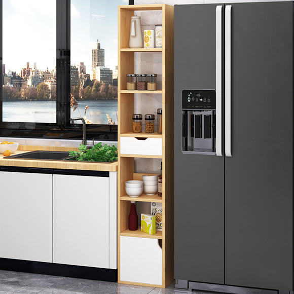 Contemporary Wood Bookcase, Geometric Bookshelf for Living Room