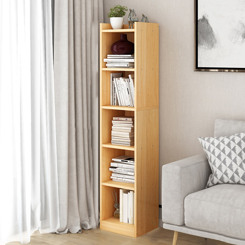 Contemporary Wood Bookcase, Geometric Bookshelf for Living Room