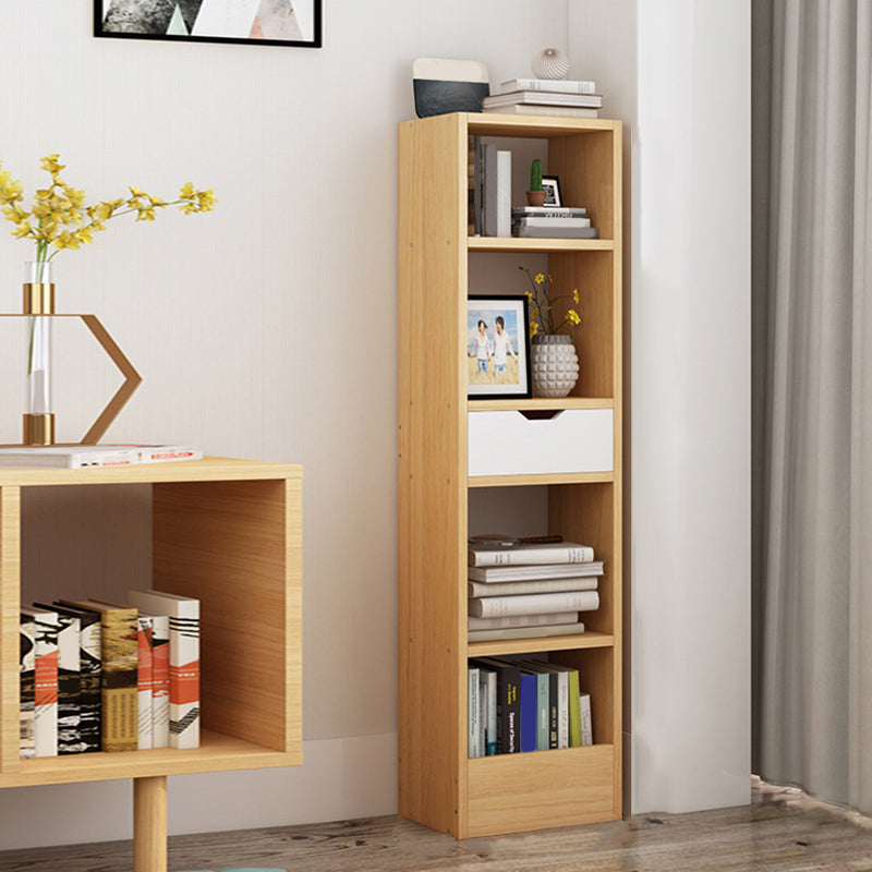 Contemporary Wood Bookcase, Geometric Bookshelf for Living Room