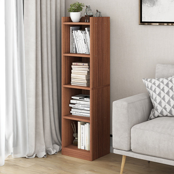 Contemporary Wood Bookcase, Geometric Bookshelf for Living Room