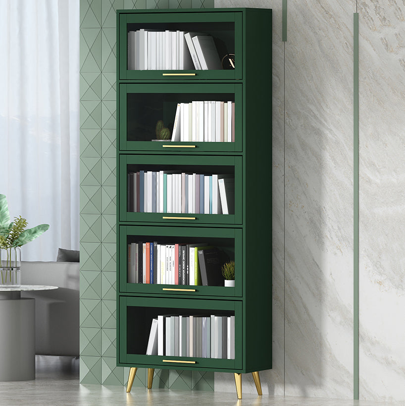 Modern Engineered Wood Bookcase, Door Bookshelf for Any Room, 12" W