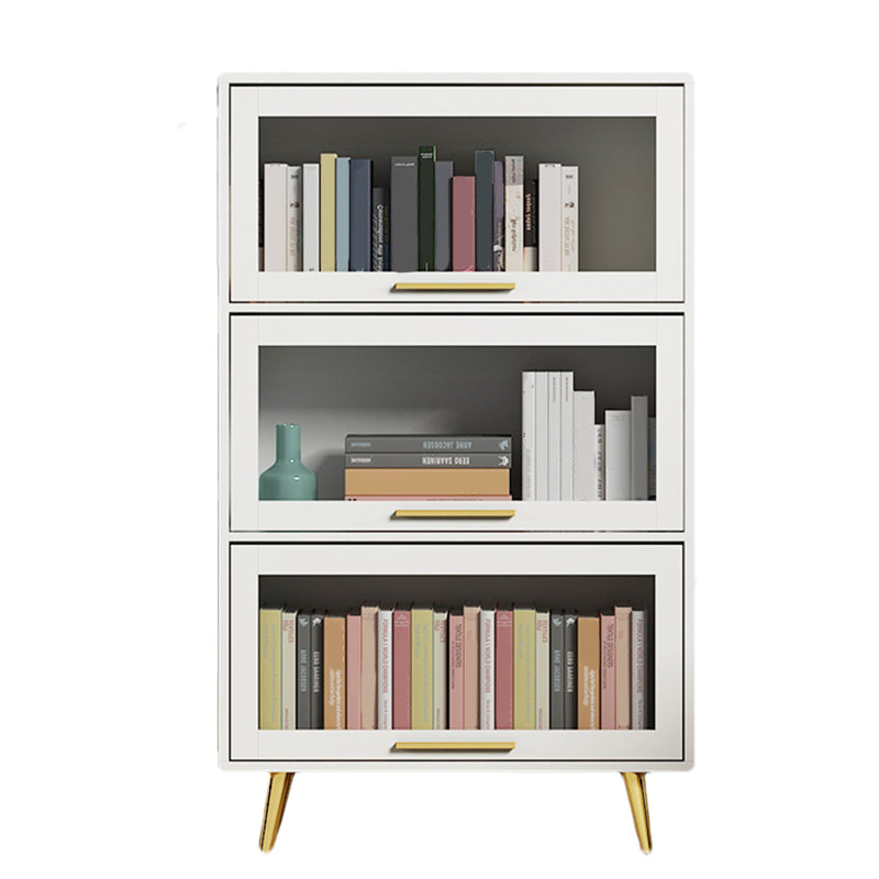 Modern Engineered Wood Bookcase, Door Bookshelf for Any Room, 12" W