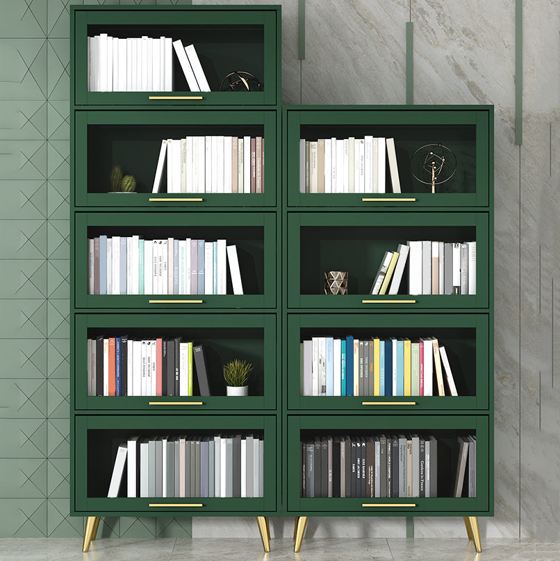 Modern Engineered Wood Bookcase, Door Bookshelf for Any Room, 12" W