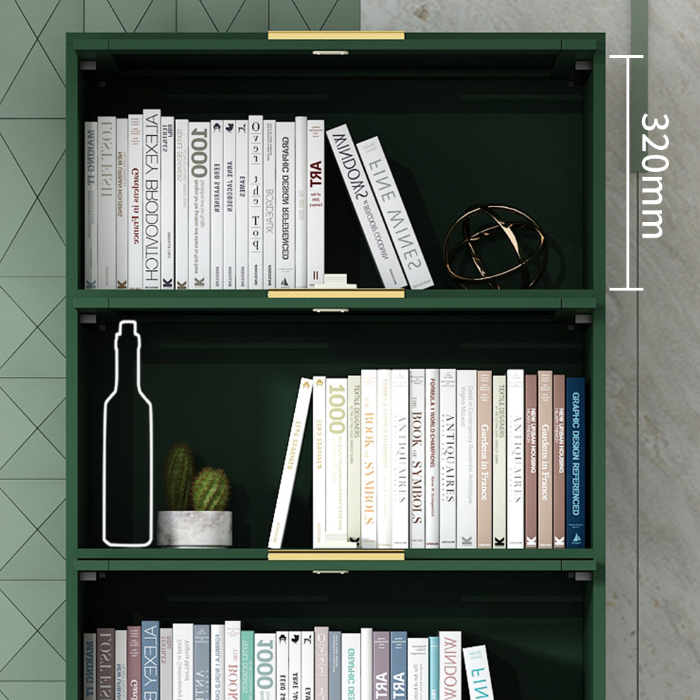 Modern Engineered Wood Bookcase, Door Bookshelf for Any Room, 12" W