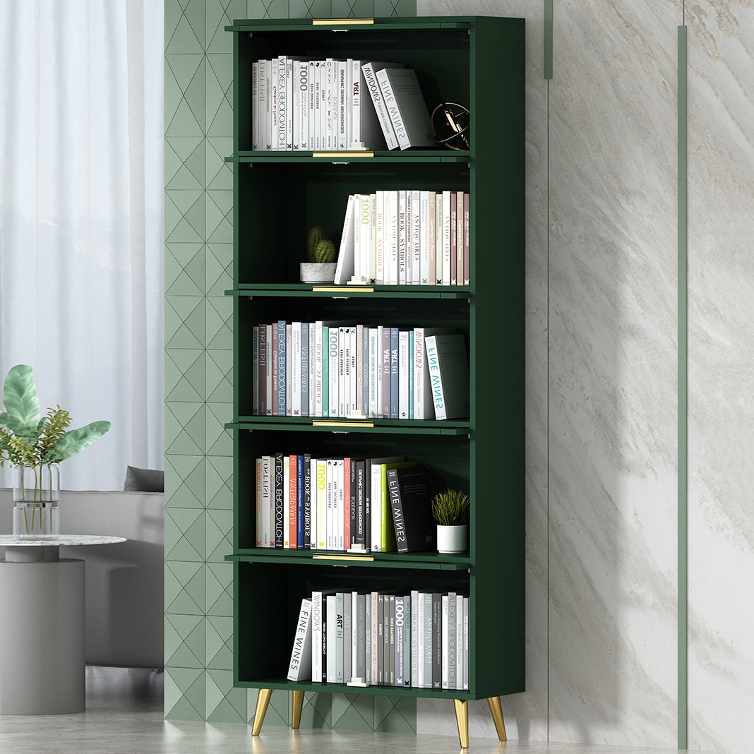 Modern Engineered Wood Bookcase, Door Bookshelf for Any Room, 12" W