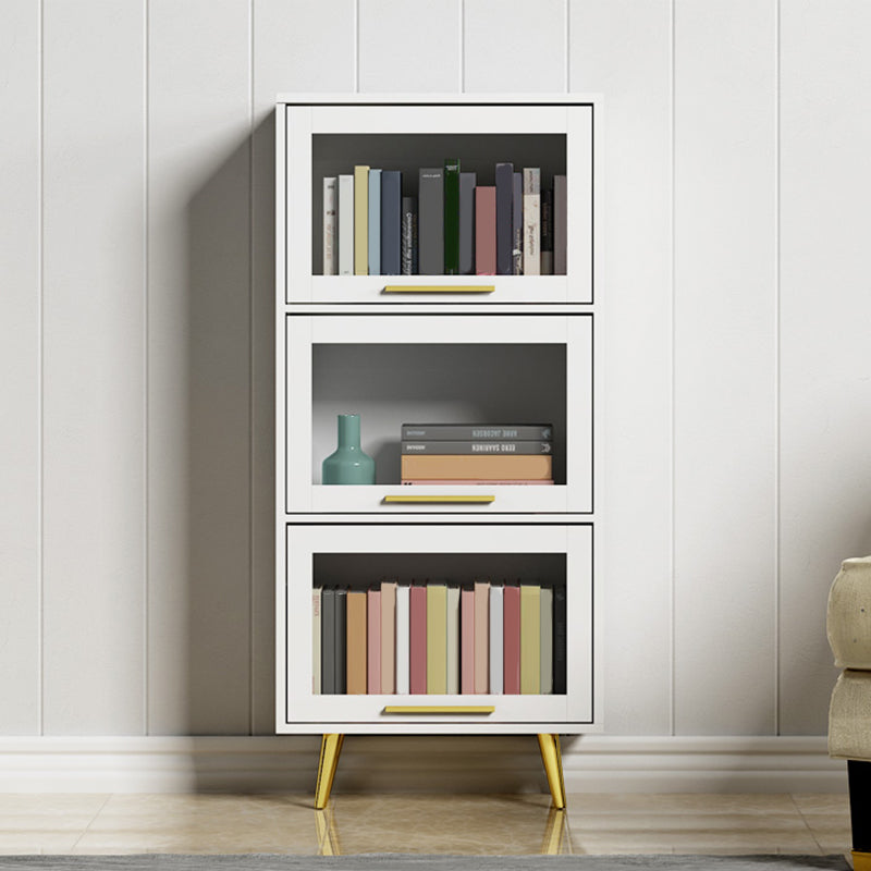 Modern Engineered Wood Bookcase, Door Bookshelf for Any Room, 12" W