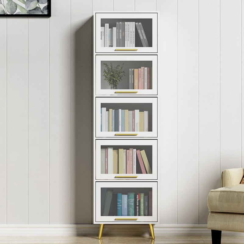 Modern Engineered Wood Bookcase, Door Bookshelf for Any Room, 12" W
