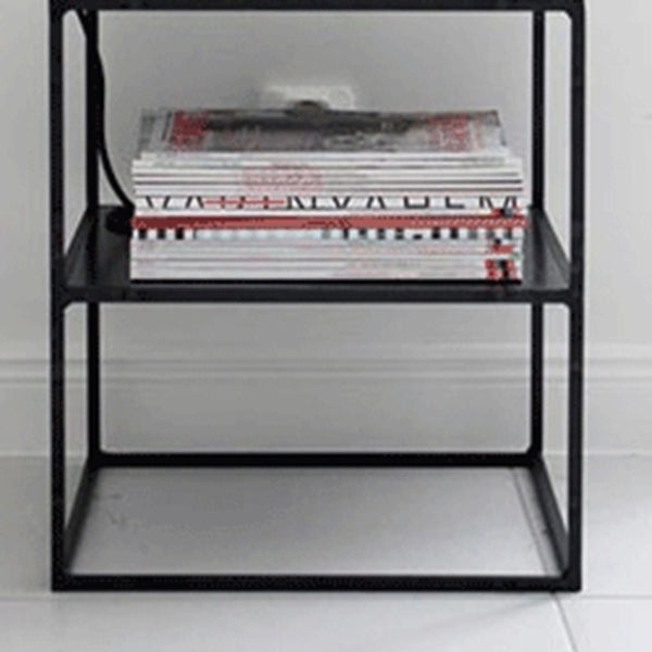 Metal Open Back Bookcase Industrial Etagere Storage Bookshelf