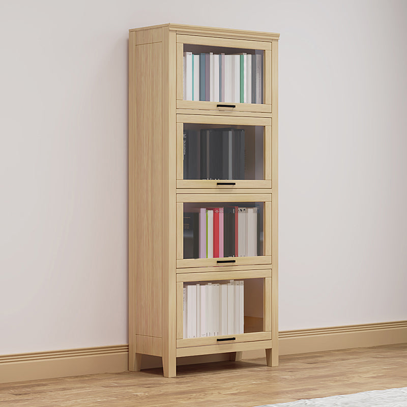 Modern Solid Wood Bookcase, Door Bookshelf for Any Room, 24" L X 12" W