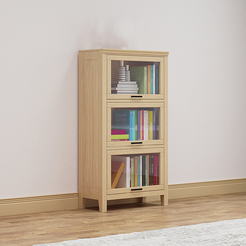 Modern Solid Wood Bookcase, Door Bookshelf for Any Room, 24" L X 12" W
