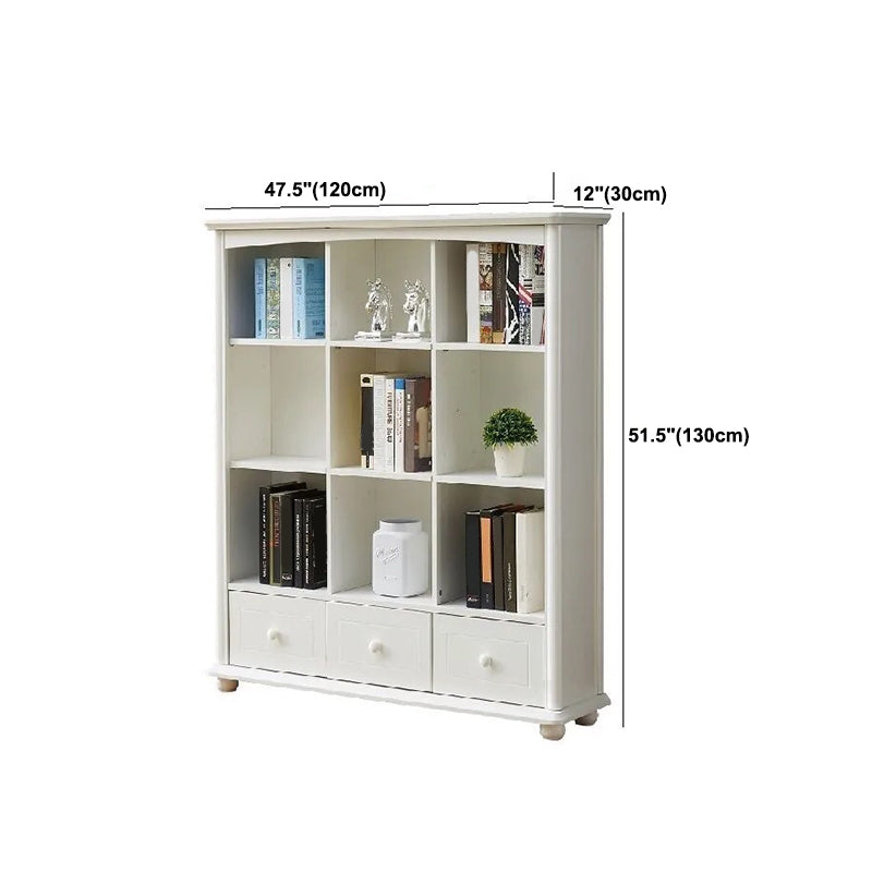Scandinavian Wood Bookshelf Home Office Closed Back Bookcase
