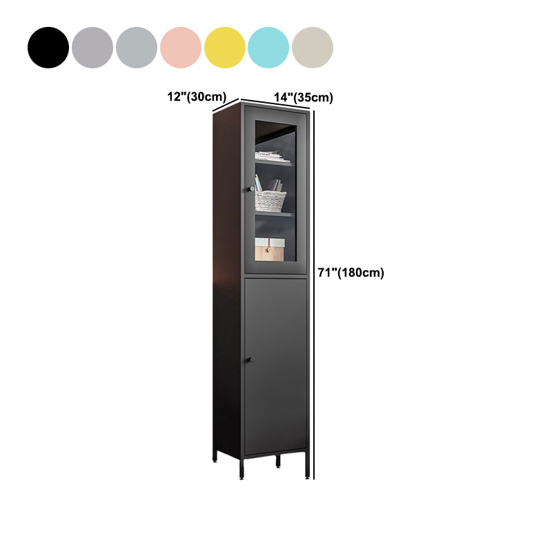 71"H Closed Metal Bookshelf Nordic Home Office Rectangular Bookcase