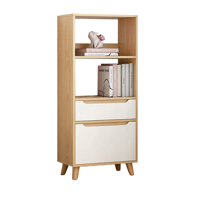 Open Back Bookcase Contemporary Engineer Wood Bookshelf for Home Office