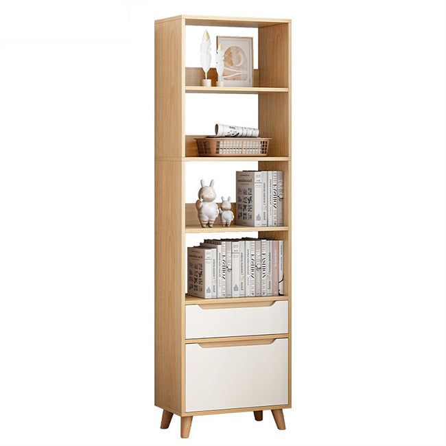 Open Back Bookcase Contemporary Engineer Wood Bookshelf for Home Office