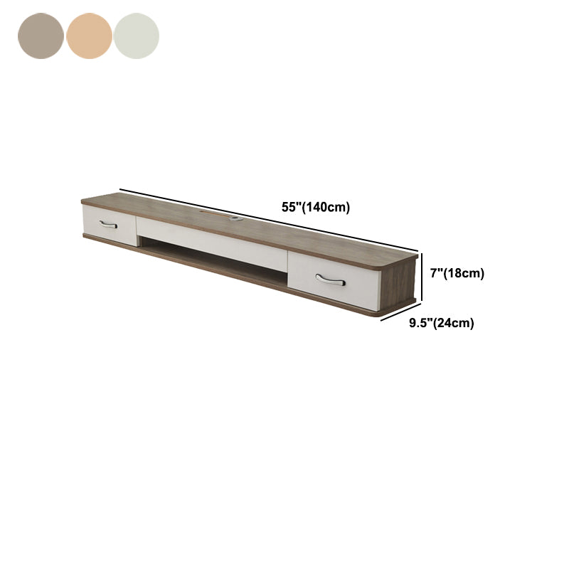 Contemporary Style Wood TV Stand Floating Cable Management TV Console