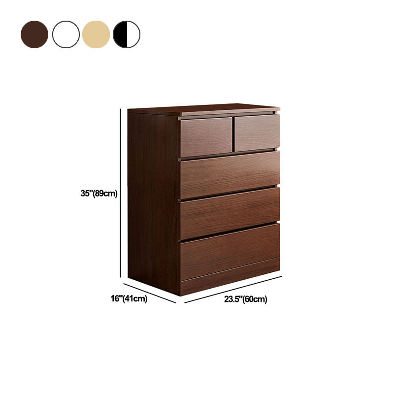 Modern Storage Chest Vertical Wooden Bedroom Storage Chest Dresser with Drawers