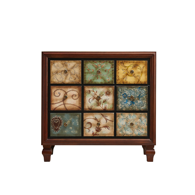 American Retro Storage Chest Solid Wood Storage Chest Dresser for Bedroom