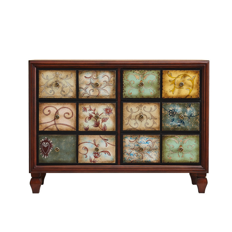 American Retro Storage Chest Solid Wood Storage Chest Dresser for Bedroom