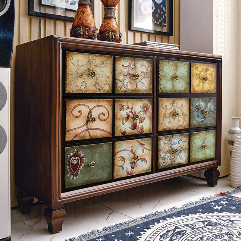 American Retro Storage Chest Solid Wood Storage Chest Dresser for Bedroom