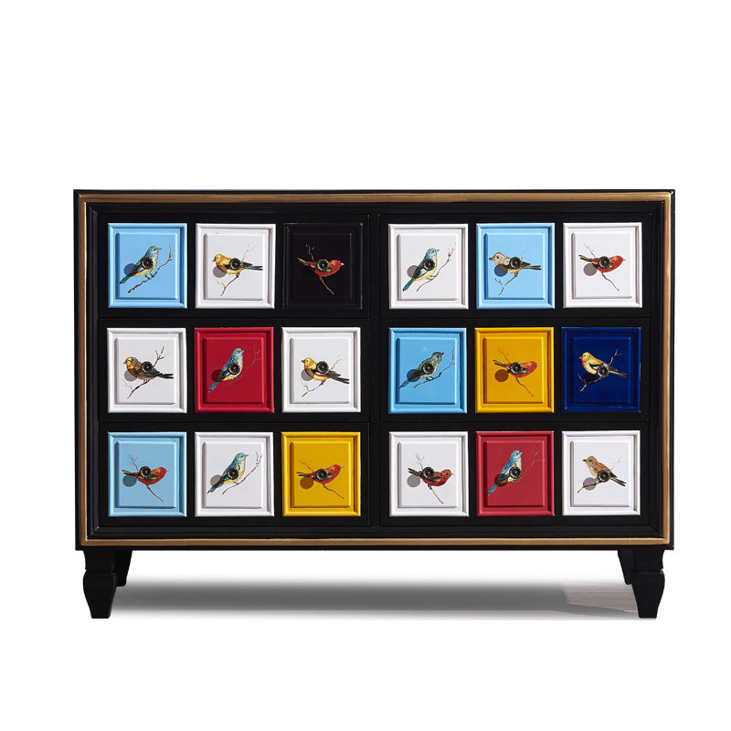 American Retro Storage Chest Solid Wood Storage Chest Dresser for Bedroom