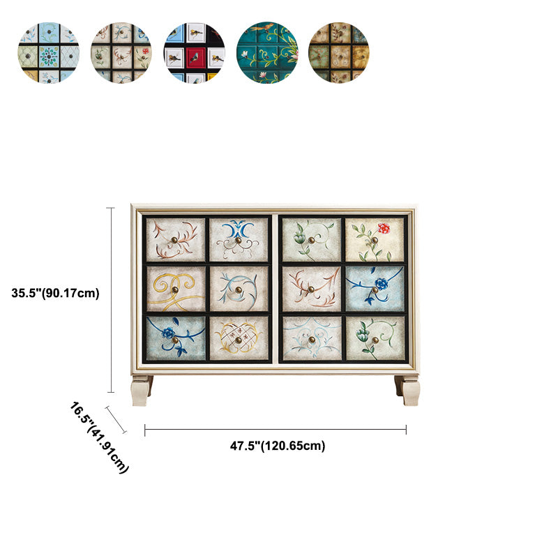 American Retro Storage Chest Solid Wood Storage Chest Dresser for Bedroom