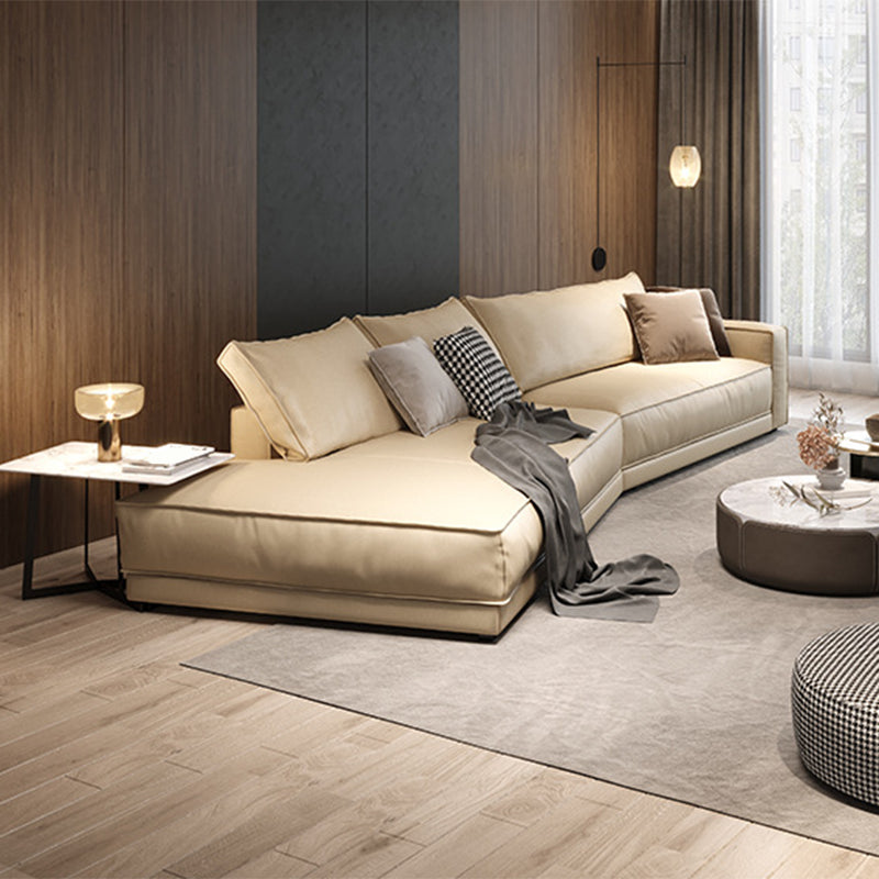 Grey/blue/khaki/pink Sofa with Pillow Back Latex Padded Square Armrest Sectional