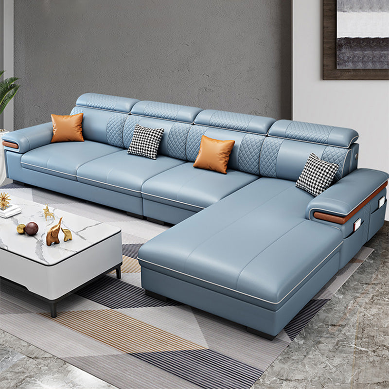Modern Faux Leather Sofa with Pillow Top Arm for Living Room
