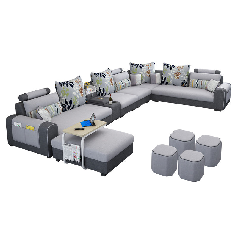 Contemporary 6-seater Modular Sectional with Storage for Living Room